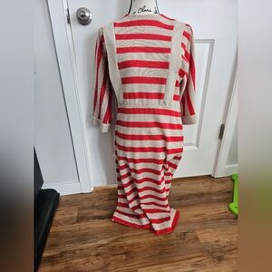 Heury Lee Red and Cream Striped Knit Dress
